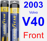 Front Wiper Blade Pack for 2003 Volvo V40 - Assurance