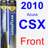 Front Wiper Blade Pack for 2010 Acura CSX - Hybrid