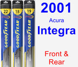 Front & Rear Wiper Blade Pack for 2001 Acura Integra - Hybrid