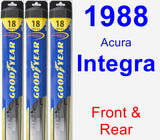 Front & Rear Wiper Blade Pack for 1988 Acura Integra - Hybrid