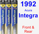 Front & Rear Wiper Blade Pack for 1992 Acura Integra - Hybrid