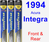 Front & Rear Wiper Blade Pack for 1994 Acura Integra - Hybrid