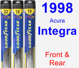 Front & Rear Wiper Blade Pack for 1998 Acura Integra - Hybrid