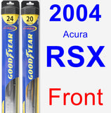 Front Wiper Blade Pack for 2004 Acura RSX - Hybrid