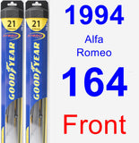 Front Wiper Blade Pack for 1994 Alfa Romeo 164 - Hybrid