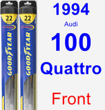 Front Wiper Blade Pack for 1994 Audi 100 Quattro - Hybrid