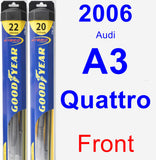 Front Wiper Blade Pack for 2006 Audi A3 Quattro - Hybrid