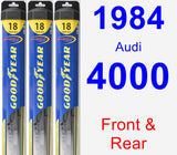 Front & Rear Wiper Blade Pack for 1984 Audi 4000 - Hybrid