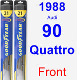 Front Wiper Blade Pack for 1988 Audi 90 Quattro - Hybrid