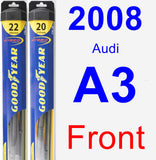 Front Wiper Blade Pack for 2008 Audi A3 - Hybrid