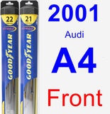 Front Wiper Blade Pack for 2001 Audi A4 - Hybrid