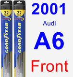 Front Wiper Blade Pack for 2001 Audi A6 - Hybrid