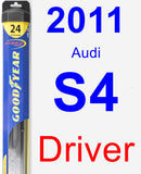 Driver Wiper Blade for 2011 Audi S4 - Hybrid