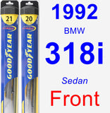 Front Wiper Blade Pack for 1992 BMW 318i - Hybrid