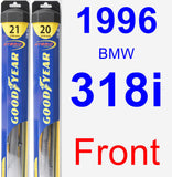 Front Wiper Blade Pack for 1996 BMW 318i - Hybrid