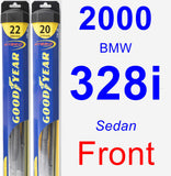 Front Wiper Blade Pack for 2000 BMW 328i - Hybrid