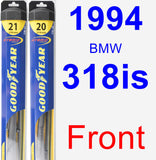 Front Wiper Blade Pack for 1994 BMW 318is - Hybrid