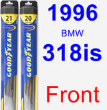 Front Wiper Blade Pack for 1996 BMW 318is - Hybrid