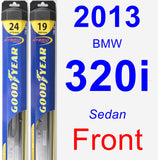 Front Wiper Blade Pack for 2013 BMW 320i - Hybrid