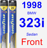 Front Wiper Blade Pack for 1998 BMW 323i - Hybrid