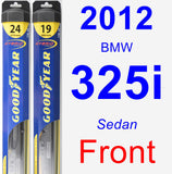 Front Wiper Blade Pack for 2012 BMW 325i - Hybrid