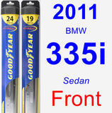 Front Wiper Blade Pack for 2011 BMW 335i - Hybrid