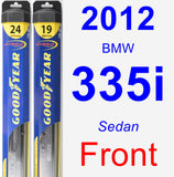 Front Wiper Blade Pack for 2012 BMW 335i - Hybrid