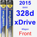 Front Wiper Blade Pack for 2015 BMW 328d xDrive - Hybrid