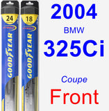 Front Wiper Blade Pack for 2004 BMW 325Ci - Hybrid