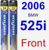 Front Wiper Blade Pack for 2006 BMW 525i - Hybrid