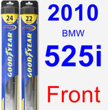 Front Wiper Blade Pack for 2010 BMW 525i - Hybrid