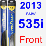 Front Wiper Blade Pack for 2013 BMW 535i - Hybrid