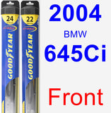 Front Wiper Blade Pack for 2004 BMW 645Ci - Hybrid