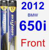 Front Wiper Blade Pack for 2012 BMW 650i - Hybrid