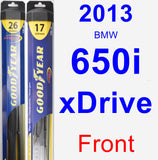 Front Wiper Blade Pack for 2013 BMW 650i xDrive - Hybrid