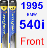 Front Wiper Blade Pack for 1995 BMW 540i - Hybrid