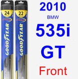 Front Wiper Blade Pack for 2010 BMW 535i GT - Hybrid