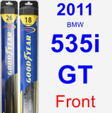 Front Wiper Blade Pack for 2011 BMW 535i GT - Hybrid