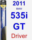 Driver Wiper Blade for 2011 BMW 535i GT - Hybrid