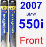 Front Wiper Blade Pack for 2007 BMW 550i - Hybrid