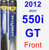 Front Wiper Blade Pack for 2012 BMW 550i GT - Hybrid