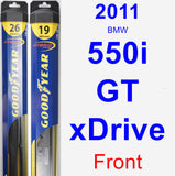 Front Wiper Blade Pack for 2011 BMW 550i GT xDrive - Hybrid