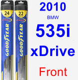 Front Wiper Blade Pack for 2010 BMW 535i xDrive - Hybrid