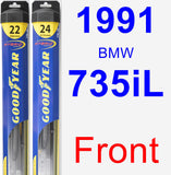 Front Wiper Blade Pack for 1991 BMW 735iL - Hybrid