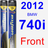 Front Wiper Blade Pack for 2012 BMW 740i - Hybrid