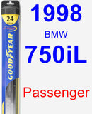 Passenger Wiper Blade for 1998 BMW 750iL - Hybrid