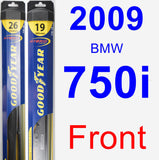 Front Wiper Blade Pack for 2009 BMW 750i - Hybrid