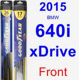 Front Wiper Blade Pack for 2015 BMW 640i xDrive - Hybrid