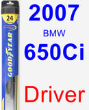 Driver Wiper Blade for 2007 BMW 650Ci - Hybrid