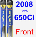 Front Wiper Blade Pack for 2008 BMW 650Ci - Hybrid